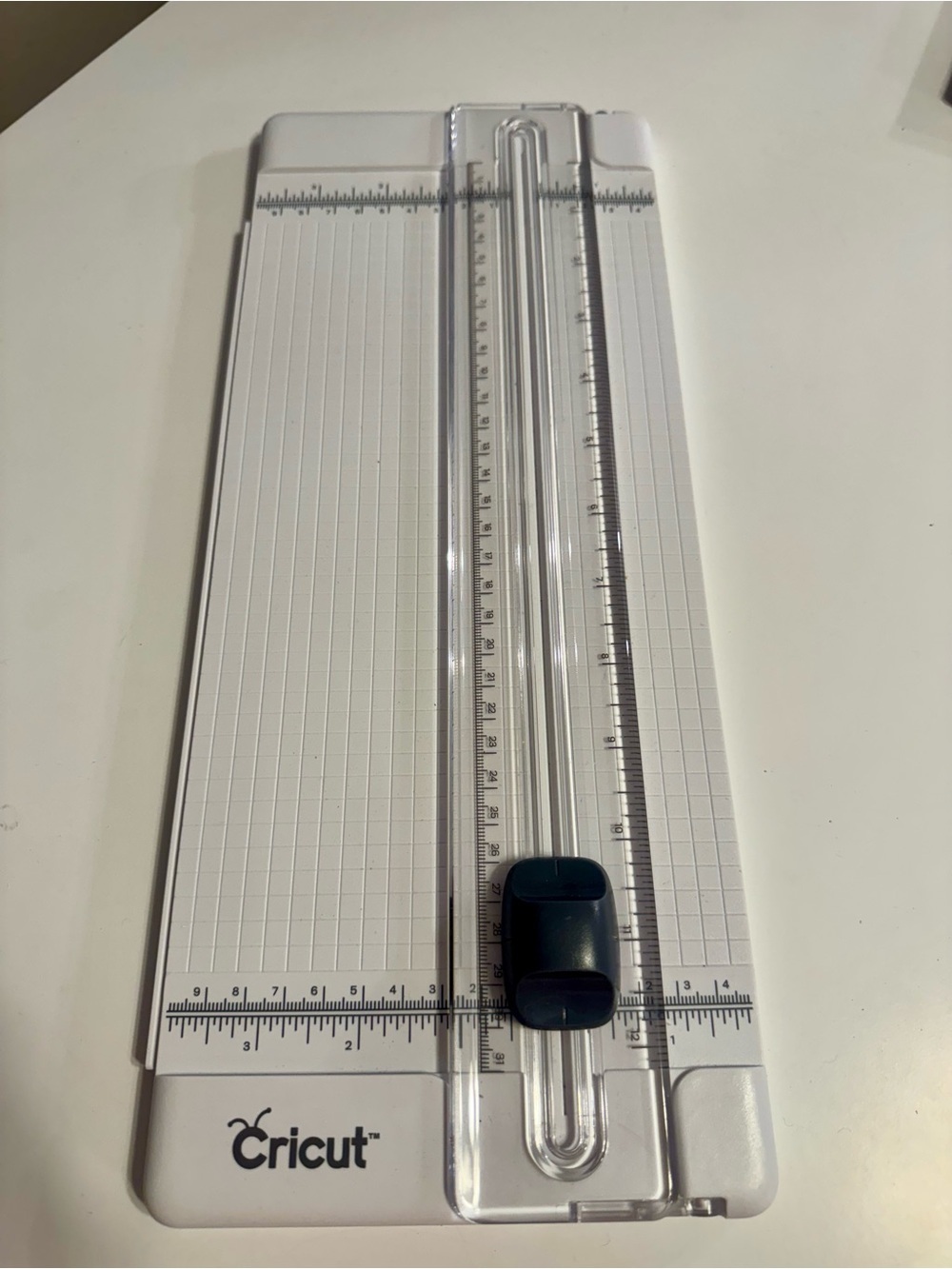 Cricut Paper Trimmer in White with Dark Teal Cutting Head